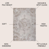 Perfect rosalia Cottage Medallion Area Rug