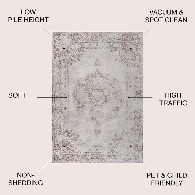Perfect rosalia Cottage Medallion Area Rug
