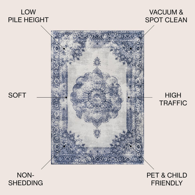 Kelly rosalia Cottage Medallion Area Rug