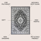 Palmette Modern Persian Floral Area Rug
