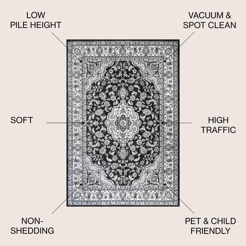 Palmette Modern Persian Floral Area Rug