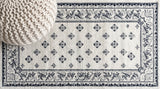 Acanthus French Border Area Rug Cream/Light Gray / Runner / 2' X 8' – DETAIL