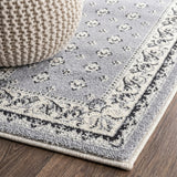Acanthus French Border Area Rug Gray/Cream / Runner / 2' X 8' – DETAIL