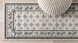 Acanthus French Border Area Rug Light Gray/Cream / Runner / 2' X 8' – DETAIL