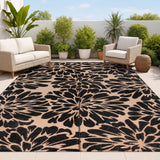Bloom Modern Floral Foldable Waterproof Reversible Plastic Straw Area Rug