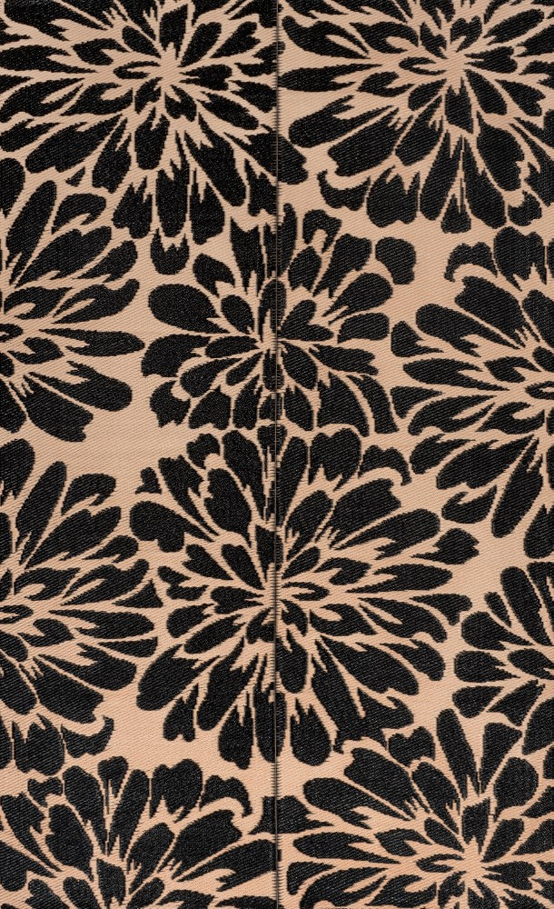 Bloom Modern Floral Foldable Waterproof Reversible Plastic Straw Area Rug