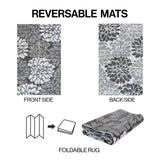 Bloom Modern Floral Foldable Waterproof Reversible Plastic Straw Area Rug