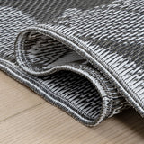 Bloom Modern Floral Foldable Waterproof Reversible Plastic Straw Area Rug
