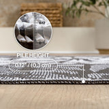 Bloom Modern Floral Foldable Waterproof Reversible Plastic Straw Area Rug