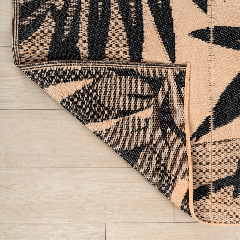 Wilde Classic Botanical Foldable Waterproof Reversible Plastic Straw Area Rug
