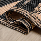 Wilde Classic Botanical Foldable Waterproof Reversible Plastic Straw Area Rug