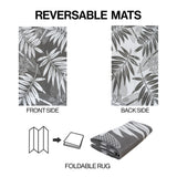 Wilde Classic Botanical Foldable Waterproof Reversible Plastic Straw Area Rug