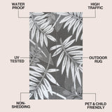 Wilde Classic Botanical Foldable Waterproof Reversible Plastic Straw Area Rug