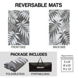 Wilde Classic Botanical Foldable Waterproof Reversible Plastic Straw Area Rug