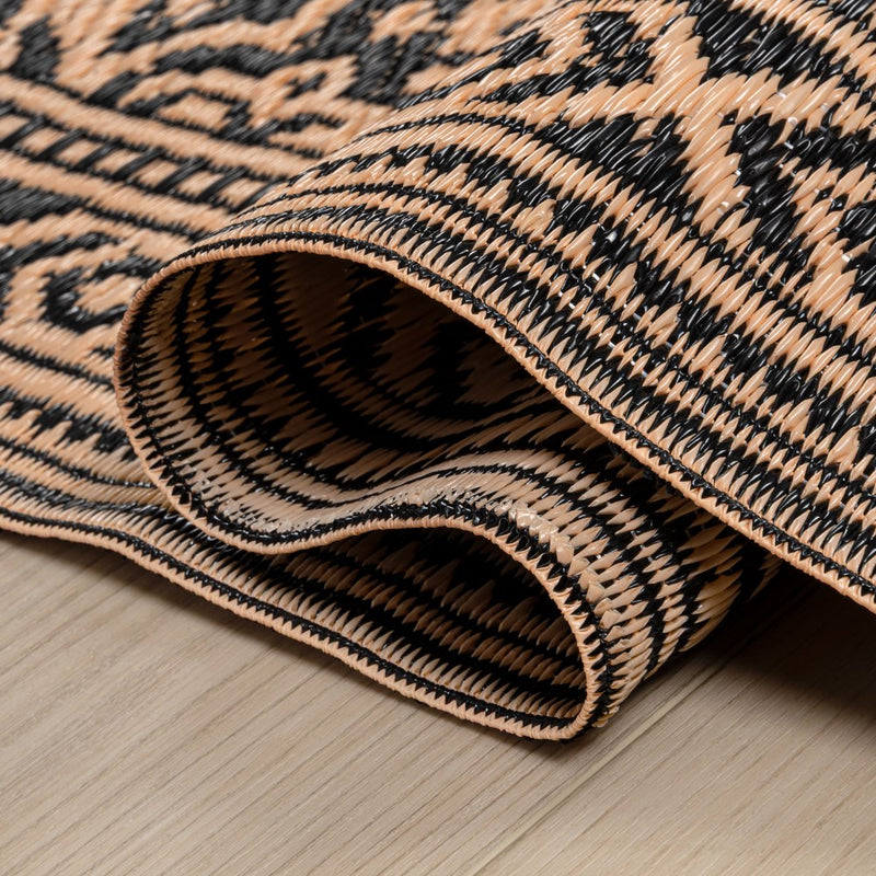 Dory Medallion Border Foldable Waterproof Reversible Plastic Straw Area Rug