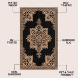 Dory Medallion Border Foldable Waterproof Reversible Plastic Straw Area Rug