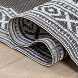 Dory Medallion Border Foldable Waterproof Reversible Plastic Straw Area Rug