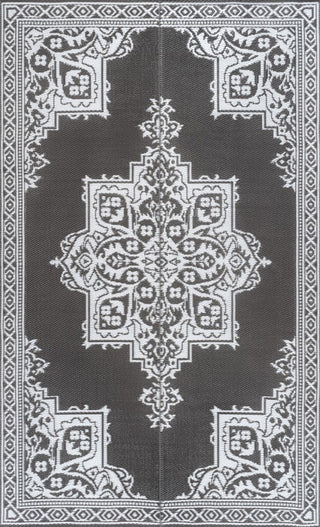 Dory Medallion Border Foldable Waterproof Reversible Plastic Straw Area Rug