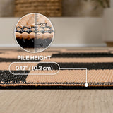 Bishop Geometric Checker Foldable Waterproof Reversible Plastic Straw Area Rug