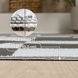 Bishop Geometric Checker Foldable Waterproof Reversible Plastic Straw Area Rug