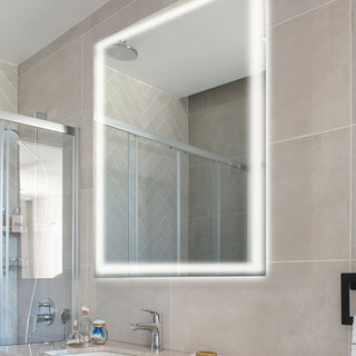 Pax Rectangular Frameless Anti-Fog Aluminum Front/Back-lit Tri-color LED Bathroom Vanity Mirror with Smart Touch Control