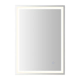Pax Rectangular Frameless Anti-Fog Aluminum Front/Back-lit Tri-color LED Bathroom Vanity Mirror with Smart Touch Control