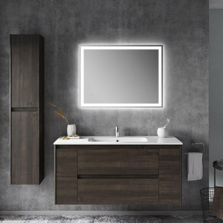 Pax Rectangular Frameless Anti-Fog Aluminum Front/Back-lit Tri-color LED Bathroom Vanity Mirror with Smart Touch Control - JONATHAN Y