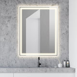 Pax Rectangular Frameless Anti-Fog Aluminum Front/Back-lit Tri-color LED Bathroom Vanity Mirror with Smart Touch Control - JONATHAN Y