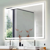 Pax Rectangular Frameless Anti-Fog Aluminum Front/Back-lit Tri-color LED Bathroom Vanity Mirror with Smart Touch Control - JONATHAN Y