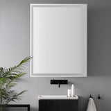 Pax Rectangular Frameless Anti-Fog Aluminum Front/Back-lit Tri-color LED Bathroom Vanity Mirror with Smart Touch Control - JONATHAN Y