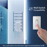 Pax Rectangular Frameless Anti-Fog Aluminum Front/Back-lit Tri-color LED Bathroom Vanity Mirror with Smart Touch Control - JONATHAN Y