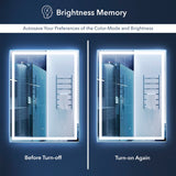Pax Rectangular Frameless Anti-Fog Aluminum Front/Back-lit Tri-color LED Bathroom Vanity Mirror with Smart Touch Control