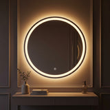 Dane 27 Round Frameless Anti-Fog Aluminum Front/Back-lit Tri-color LED Bathroom Vanity Mirror with Smart Touch Control White / 27" – AI-ON