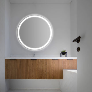 Dane 27 Round Frameless Anti-Fog Aluminum Front/Back-lit Tri-color LED Bathroom Vanity Mirror with Smart Touch Control - JONATHAN Y
