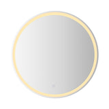 Dane 27 Round Frameless Anti-Fog Aluminum Front/Back-lit Tri-color LED Bathroom Vanity Mirror with Smart Touch Control - JONATHAN Y