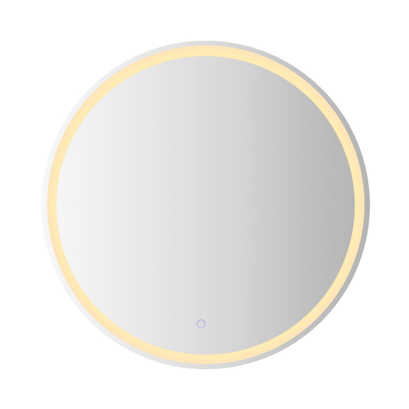 Dane 27 Round Frameless Anti-Fog Aluminum Front/Back-lit Tri-color LED Bathroom Vanity Mirror with Smart Touch Control - JONATHAN Y