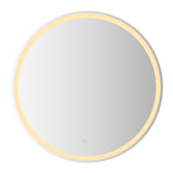 Dane 27 Round Frameless Anti-Fog Aluminum Front/Back-lit Tri-color LED Bathroom Vanity Mirror with Smart Touch Control - JONATHAN Y
