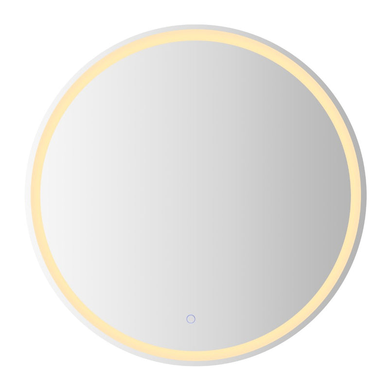 Dane 27 Round Frameless Anti-Fog Aluminum Front/Back-lit Tri-color LED Bathroom Vanity Mirror with Smart Touch Control - JONATHAN Y