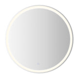 Dane 27 Round Frameless Anti-Fog Aluminum Front/Back-lit Tri-color LED Bathroom Vanity Mirror with Smart Touch Control - JONATHAN Y