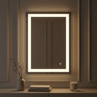 Remy Rectangular Frameless Anti-Fog Aluminum Front-lit Tri-color LED Bathroom Vanity Mirror with Smart Touch Control White / 34 x 24 – AI-ON