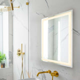Remy Rectangular Frameless Anti-Fog Aluminum Front-lit Tri-color LED Bathroom Vanity Mirror with Smart Touch Control - JONATHAN Y
