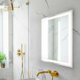 Remy Rectangular Frameless Anti-Fog Aluminum Front-lit Tri-color LED Bathroom Vanity Mirror with Smart Touch Control - JONATHAN Y
