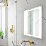 Remy Rectangular Frameless Anti-Fog Aluminum Front-lit Tri-color LED Bathroom Vanity Mirror with Smart Touch Control - JONATHAN Y