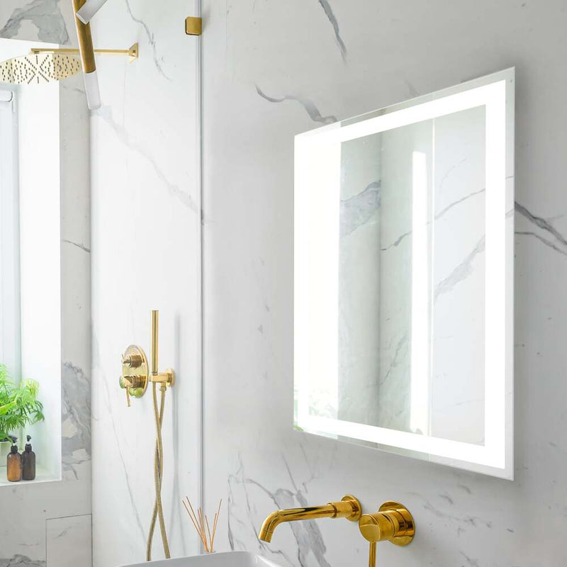 Remy Rectangular Frameless Anti-Fog Aluminum Front-lit Tri-color LED Bathroom Vanity Mirror with Smart Touch Control - JONATHAN Y