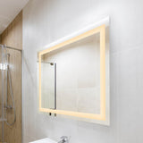 Remy Rectangular Frameless Anti-Fog Aluminum Front-lit Tri-color LED Bathroom Vanity Mirror with Smart Touch Control - JONATHAN Y