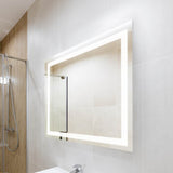 Remy Rectangular Frameless Anti-Fog Aluminum Front-lit Tri-color LED Bathroom Vanity Mirror with Smart Touch Control - JONATHAN Y