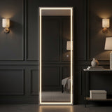 Soraya Full-length Rectangular Frameless Anti-Fog Plug-in/Hardwire Aluminum Front-lit Tri-color LED Freestand/Hang Mirror with Smart Touch Control White / 65 x 22 – AI-ON