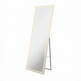 Soraya Full-length Rectangular Frameless Anti-Fog Plug-in/Hardwire Aluminum Front-lit Tri-color LED Freestand/Hang Mirror with Smart Touch Control White / 65 x 22 – OFF