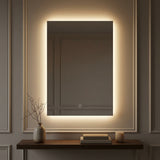 Nora Rectangular Frameless Anti-Fog Aluminum Back-lit Tri-color LED Bathroom Vanity Mirror with Smart Touch Control White / 38 x 26 – AI-ON