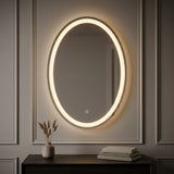 Dane 27 Round Frameless Anti-Fog Aluminum Front/Back-lit Tri-color LED Bathroom Vanity Mirror with Smart Touch Control White / 20" x 28" – AI-ON